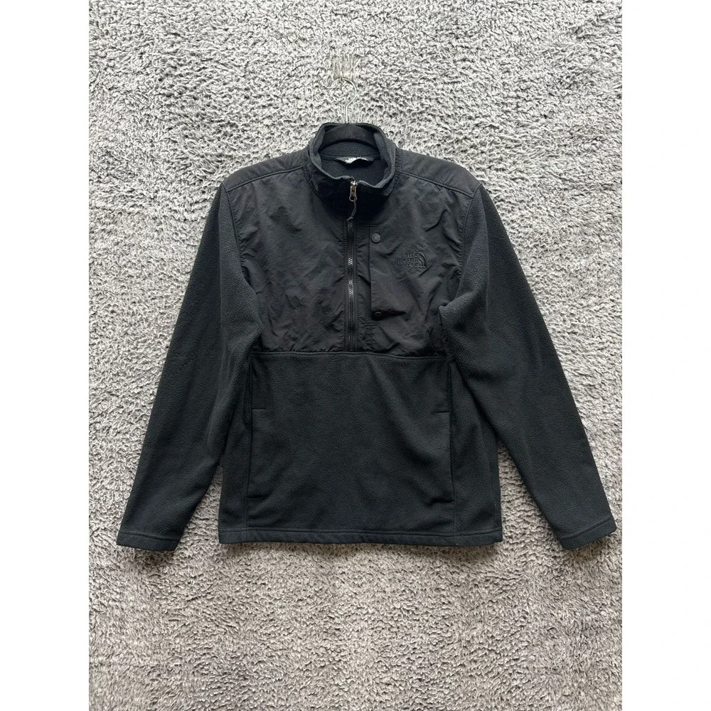The North Face Half‎ Zip Fleece Mock Neck Pullover Jacket Black Mens Size M